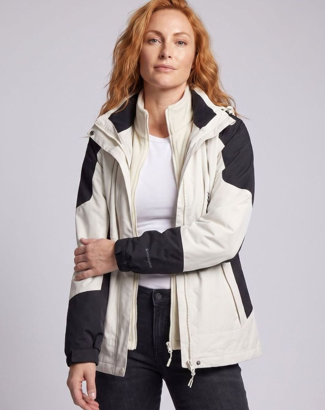 Women's Waterproof Two-Layer Hooded Outdoor Jacket Adjustable Hem