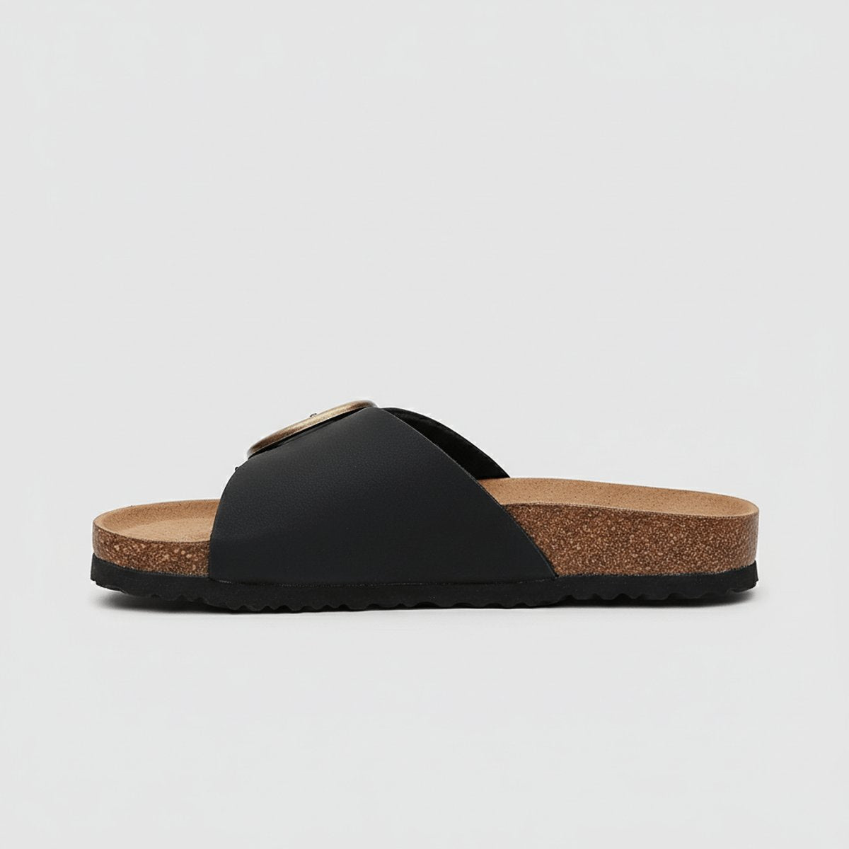 Women's Wide Strap Buckle Comfortable Sandals Flat Slip-On