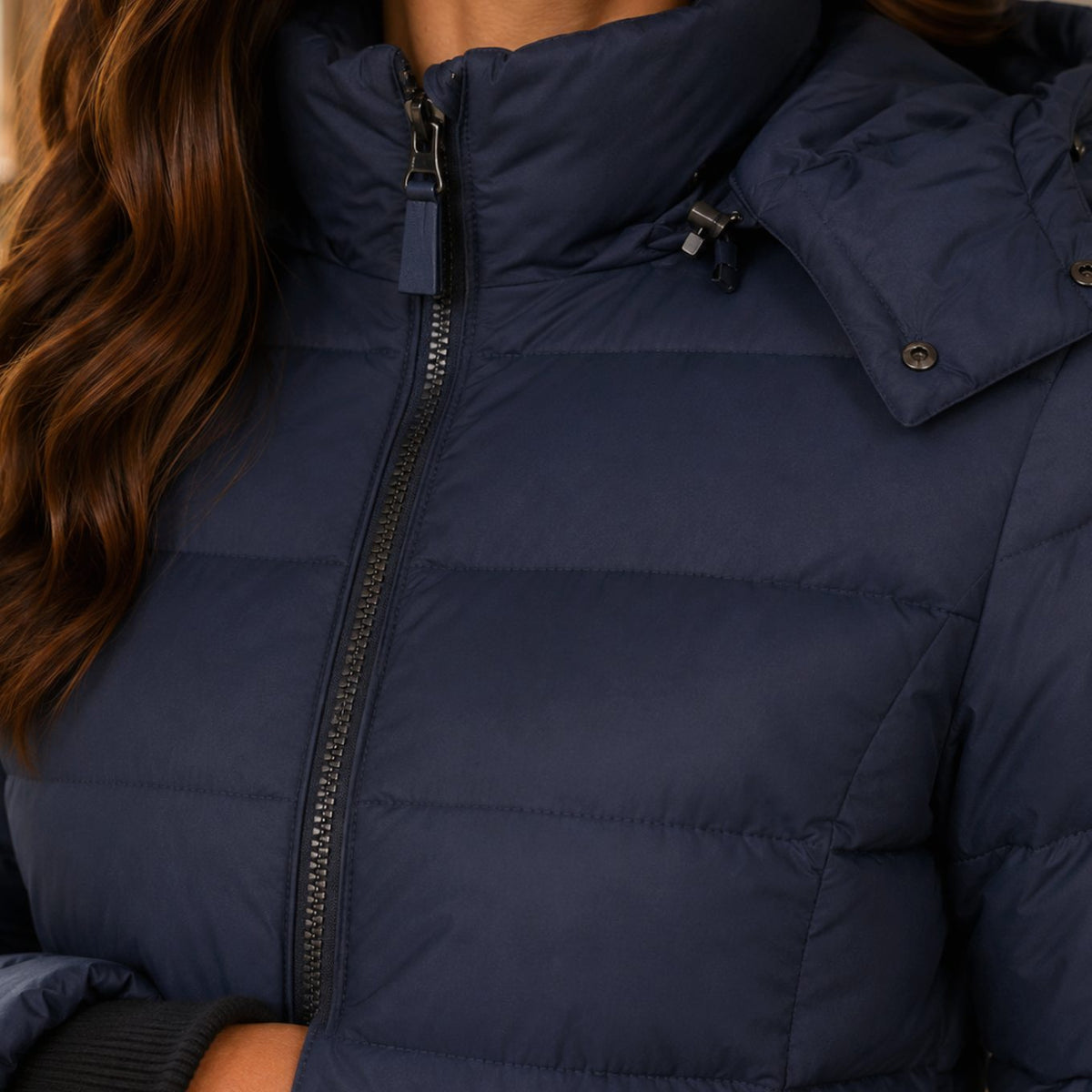 Women's Winter Coat Longline Quilted Hooded Puffer Jacket