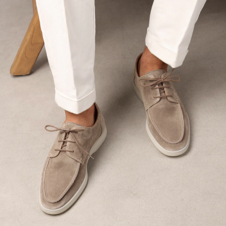 Men’s Casual Moc Toe Lace-Up Shoes - Smart Everyday Style