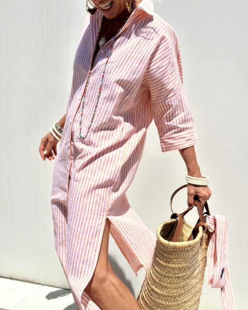 Women's Timeless Striped Summer Shirt Dress