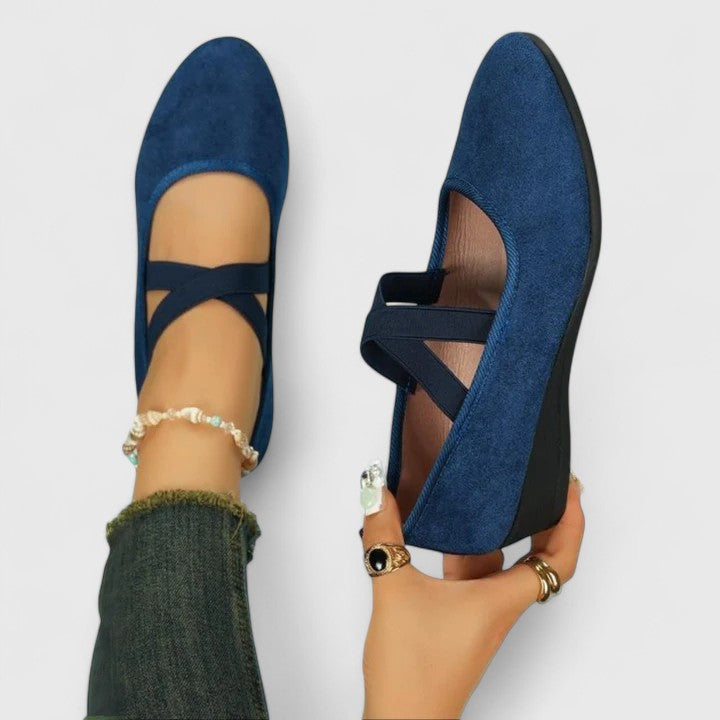Women's Spring Strappy Round-Toe Wedge Flats