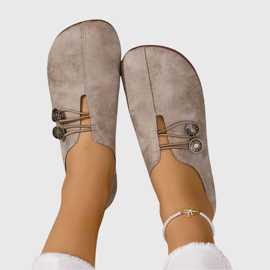 Women's Spring Casual Slip-On Button Flats