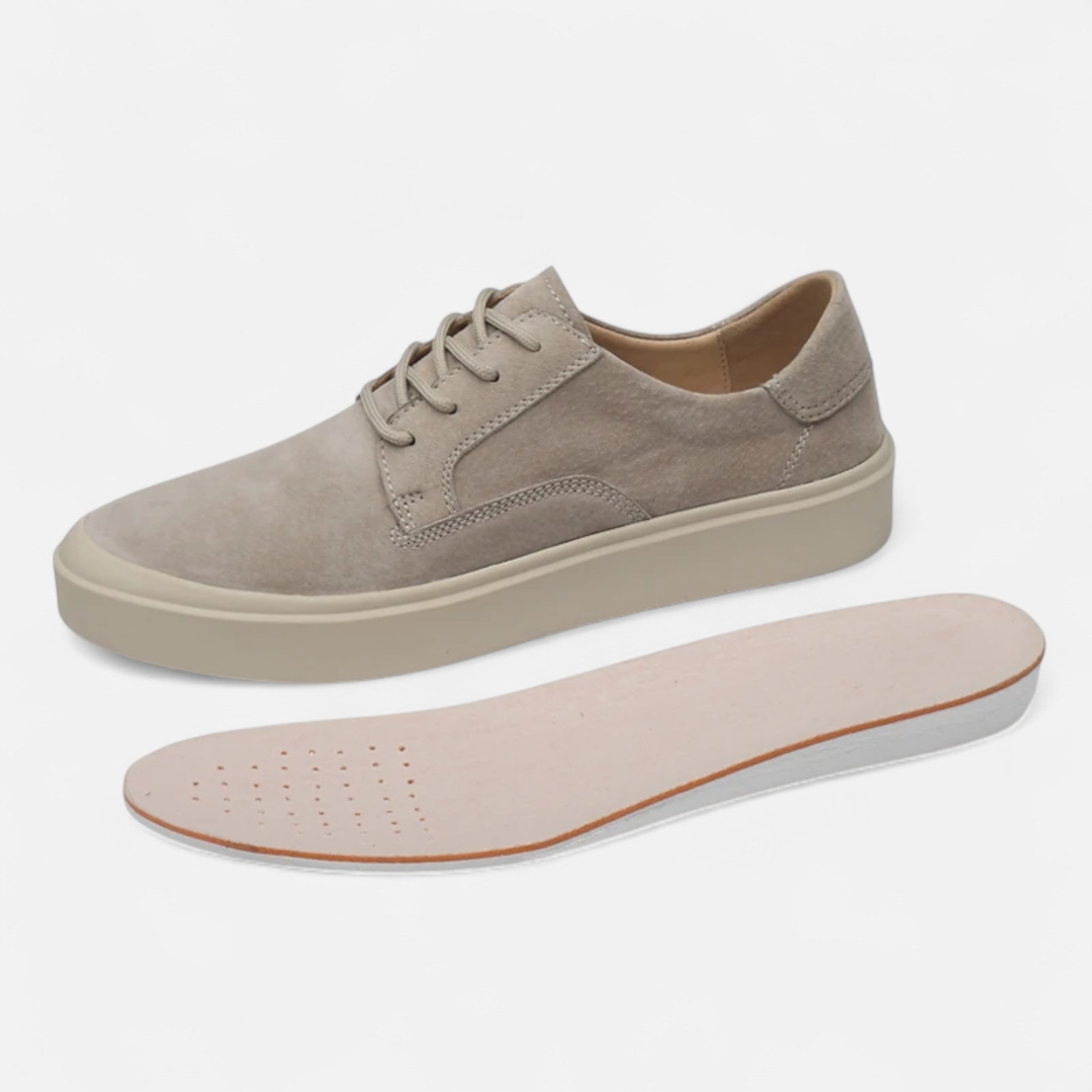 Men’s Suede Texture Casual Sneakers - Lace-Up Low Top Flat Sole Shoes