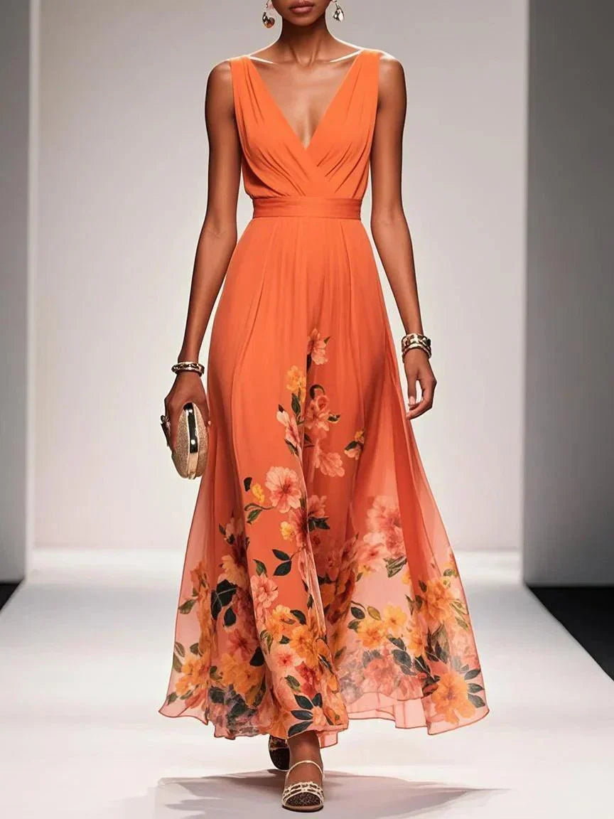 Women's Floral Print Wedding Guest Dress