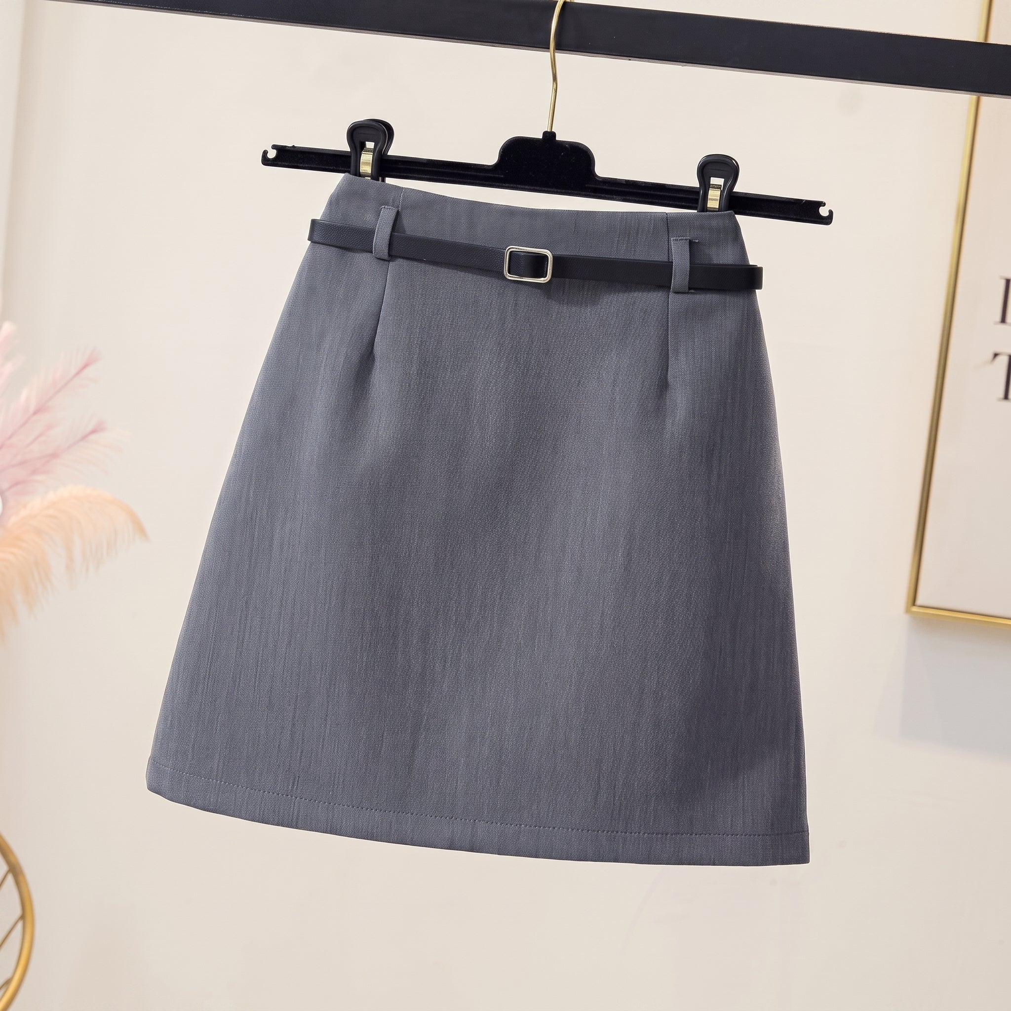 Emily | Women's Mid-Rise Belted Structured Mini Skirt