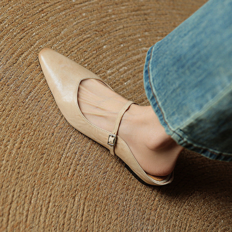 Women's Genuine Leather Slip-On Mules