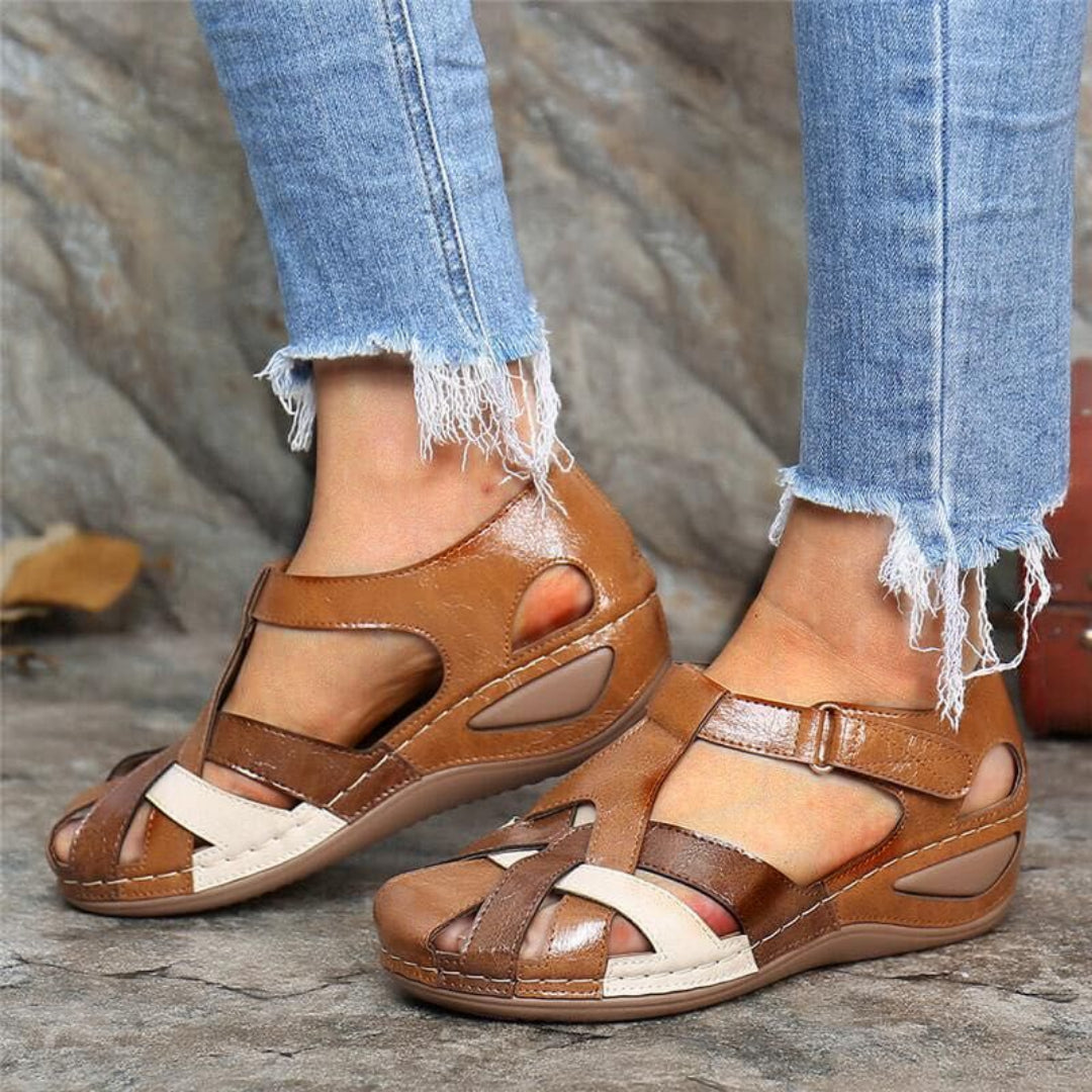 Women's Spring Colorblock Closed-Toe Sandals