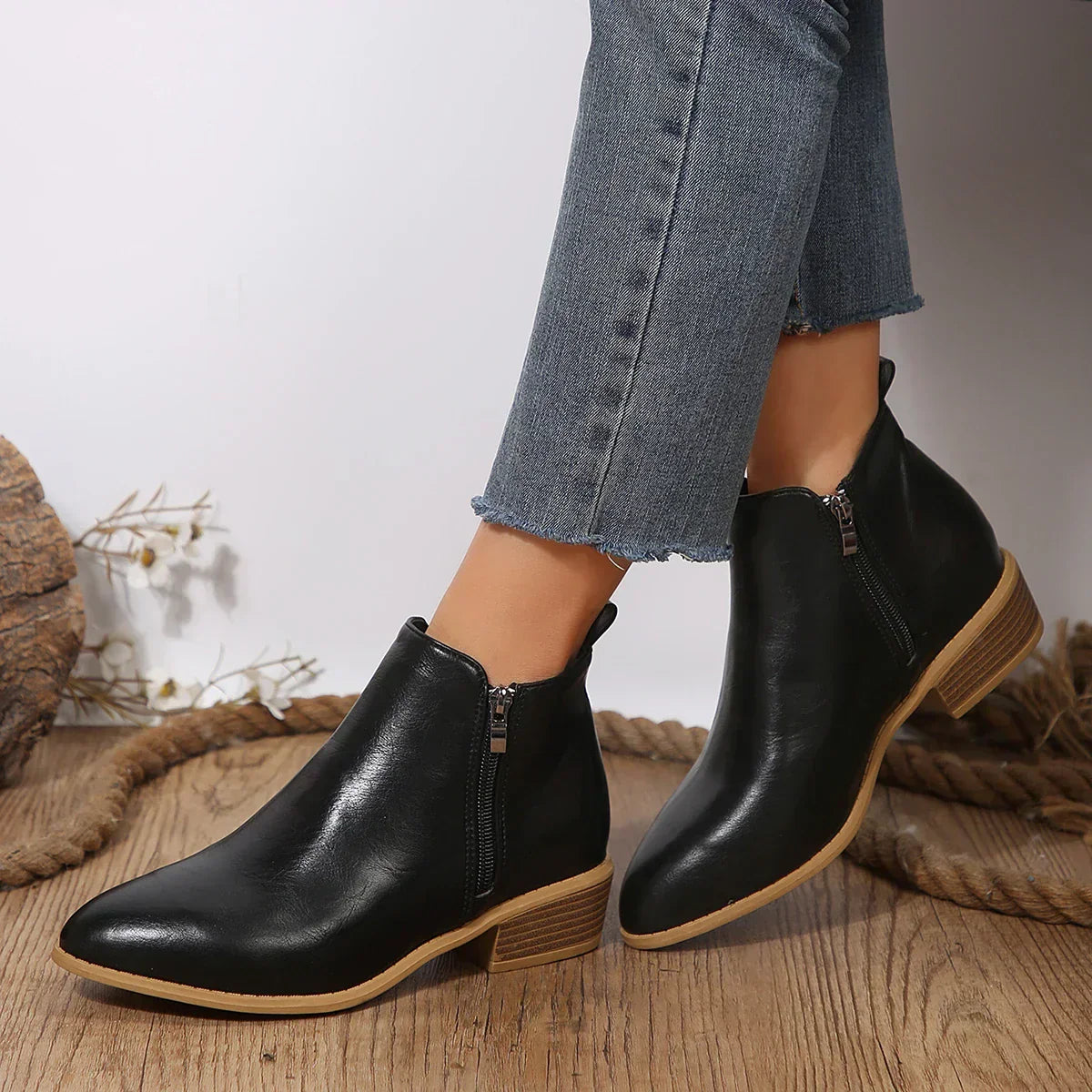 Women's Spring Casual Side-Zip Ankle Boots