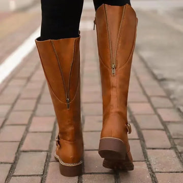 Women’s Rowan Knee-High Riding Boots - Classic Everyday Leather Look