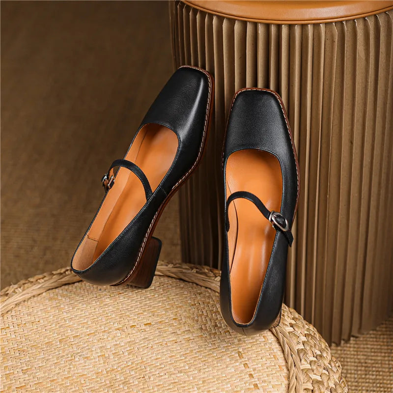 Daisy Women’s Spring Strap Block Heel Shoes
