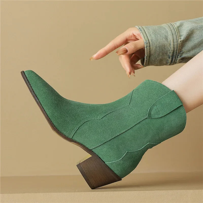 Athena Suede Western Boots