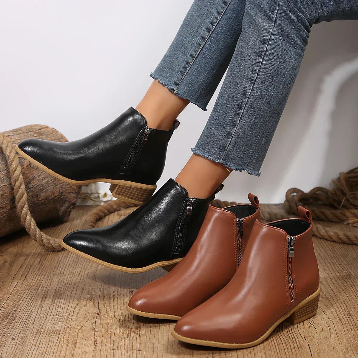Women's Spring Casual Side-Zip Ankle Boots
