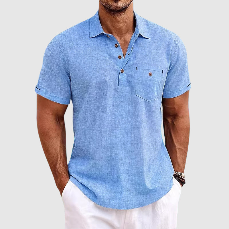 Men's Linen Polo Shirt