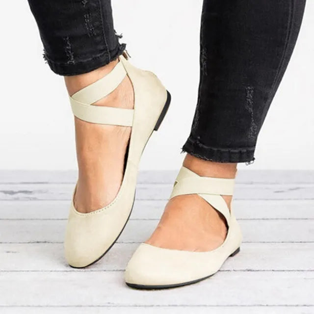 Women’s Spring Cross-Strap Ballet Flats