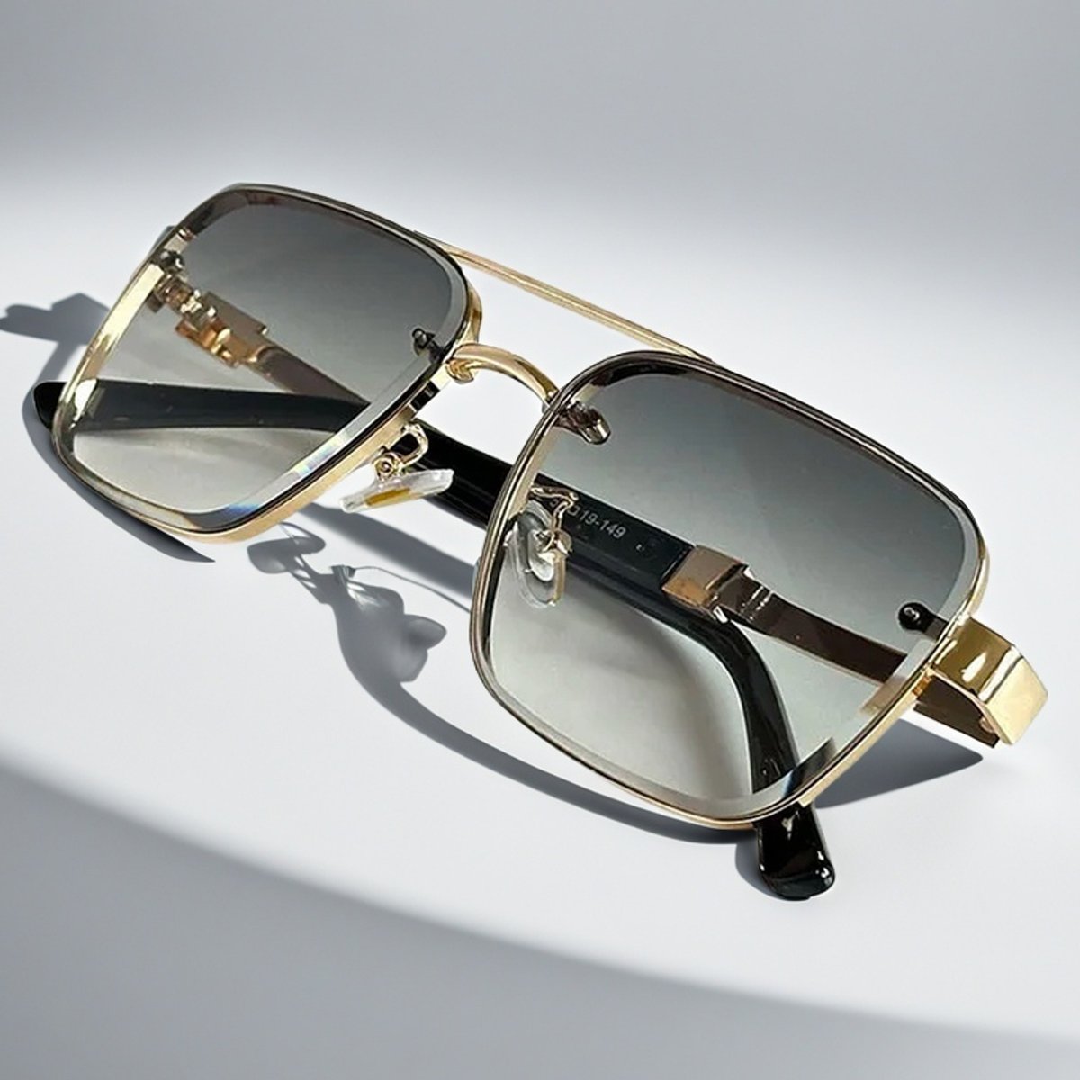 Aviator-Square Fusion Gold-Tone Gradient Lens Sunglasses