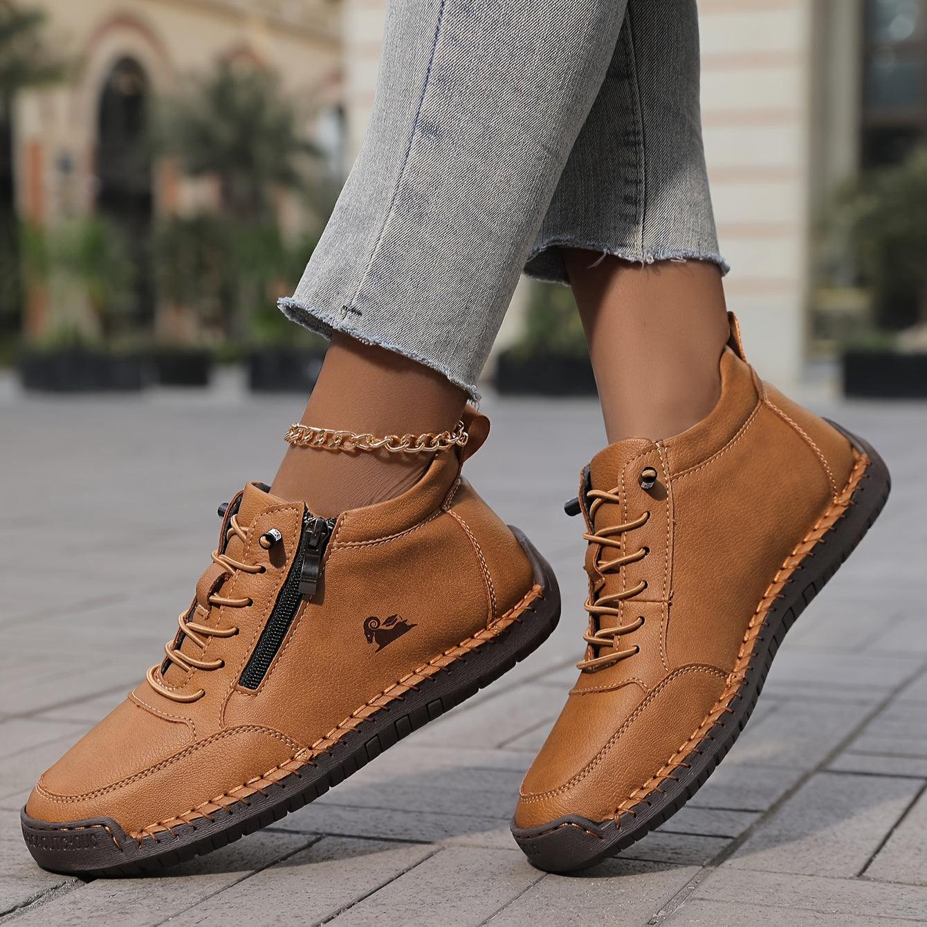 Women's Spring Zip-Up Walking Sneakers
