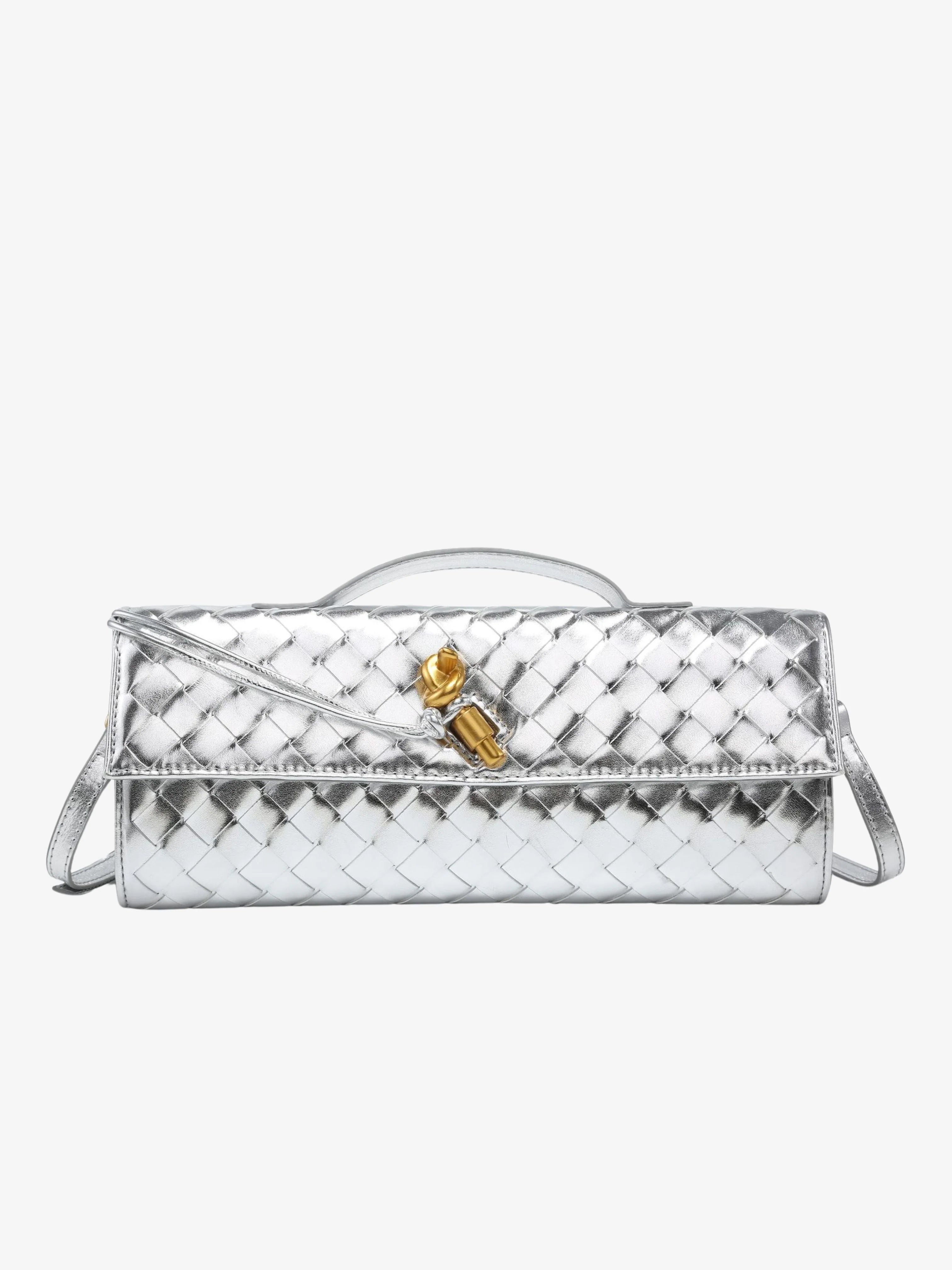 Women’s Woven Leather Crossbody Clutch