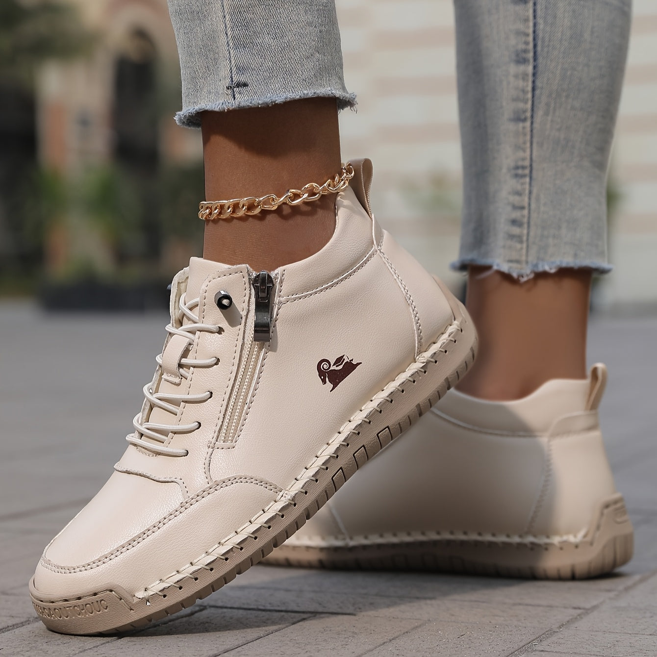 Women's Spring Zip-Up Walking Sneakers
