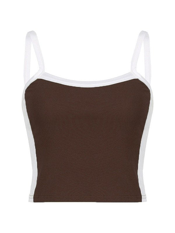 Women’s Vintage Crop Cami Top - Contrast Stripe