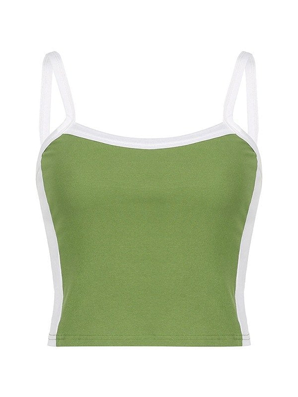 Women’s Vintage Crop Cami Top - Contrast Stripe