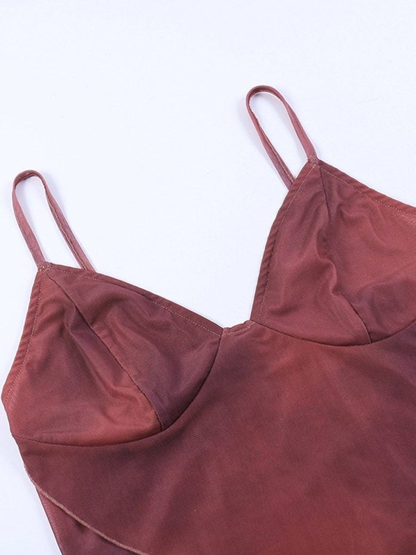 Women’s Crisscross Mesh Cropped Cami Top