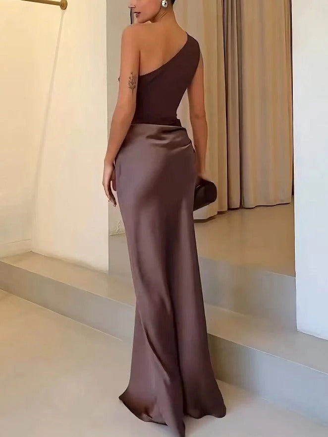 Women’s Celestine One-Shoulder Draped Maxi Dress