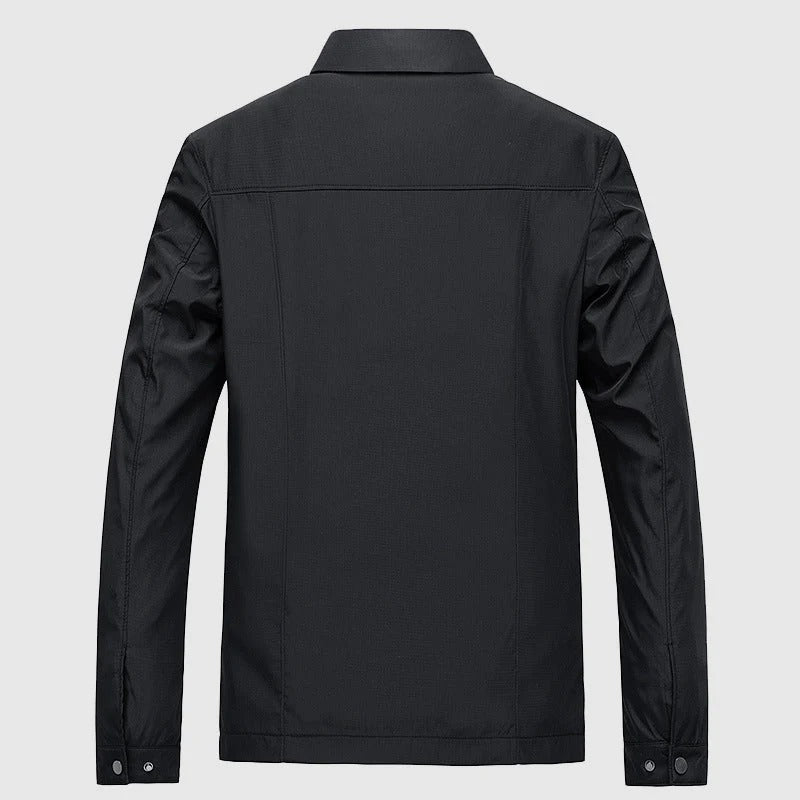 Men’s Lightweight Zip-Up Jacket - Casual Checked-Lining Outerwear