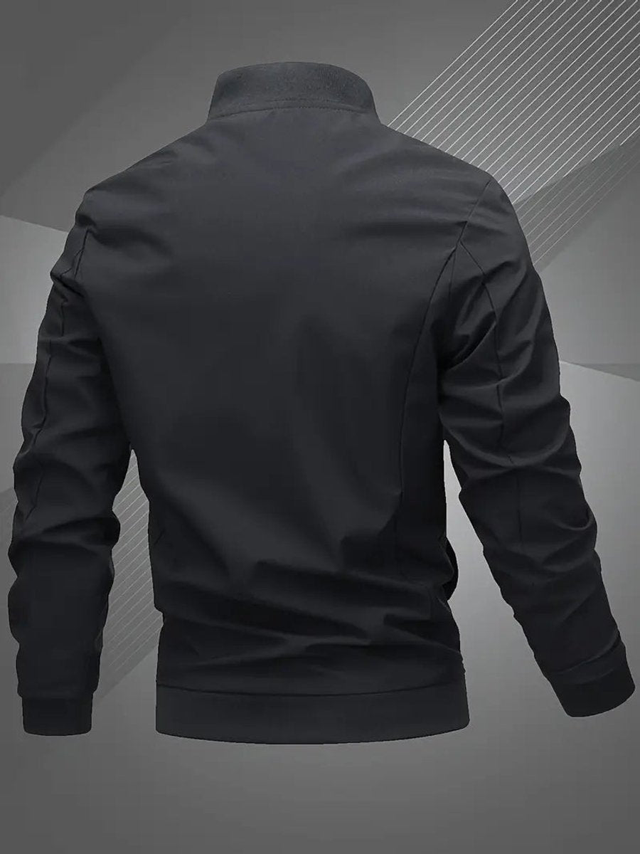 Mens Bomber Jacket Lightweight Zip-Up Baseball Collar Outerwear