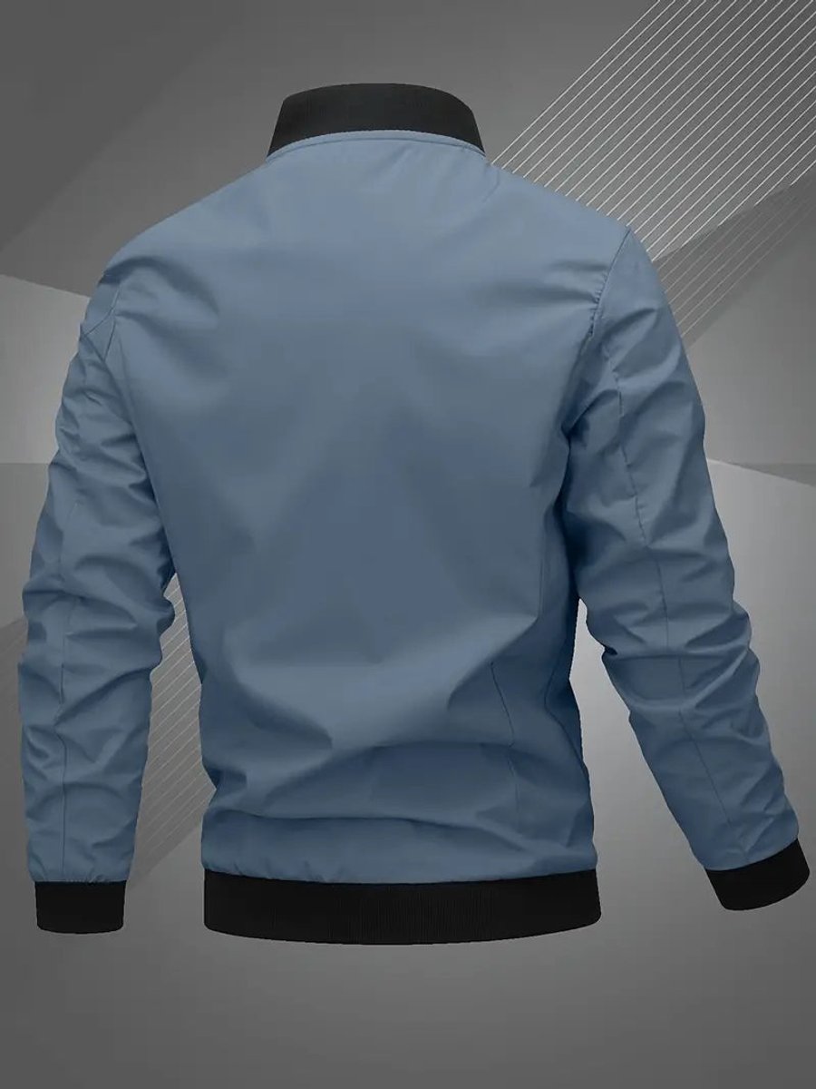 Mens Bomber Jacket Lightweight Zip-Up Baseball Collar Outerwear