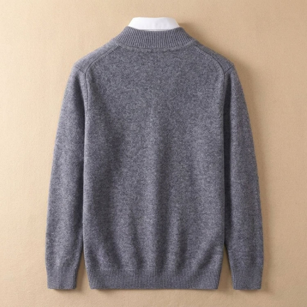 Men's Button-Front Knit Cardigan Round-Neck Long-Sleeve Jumper
