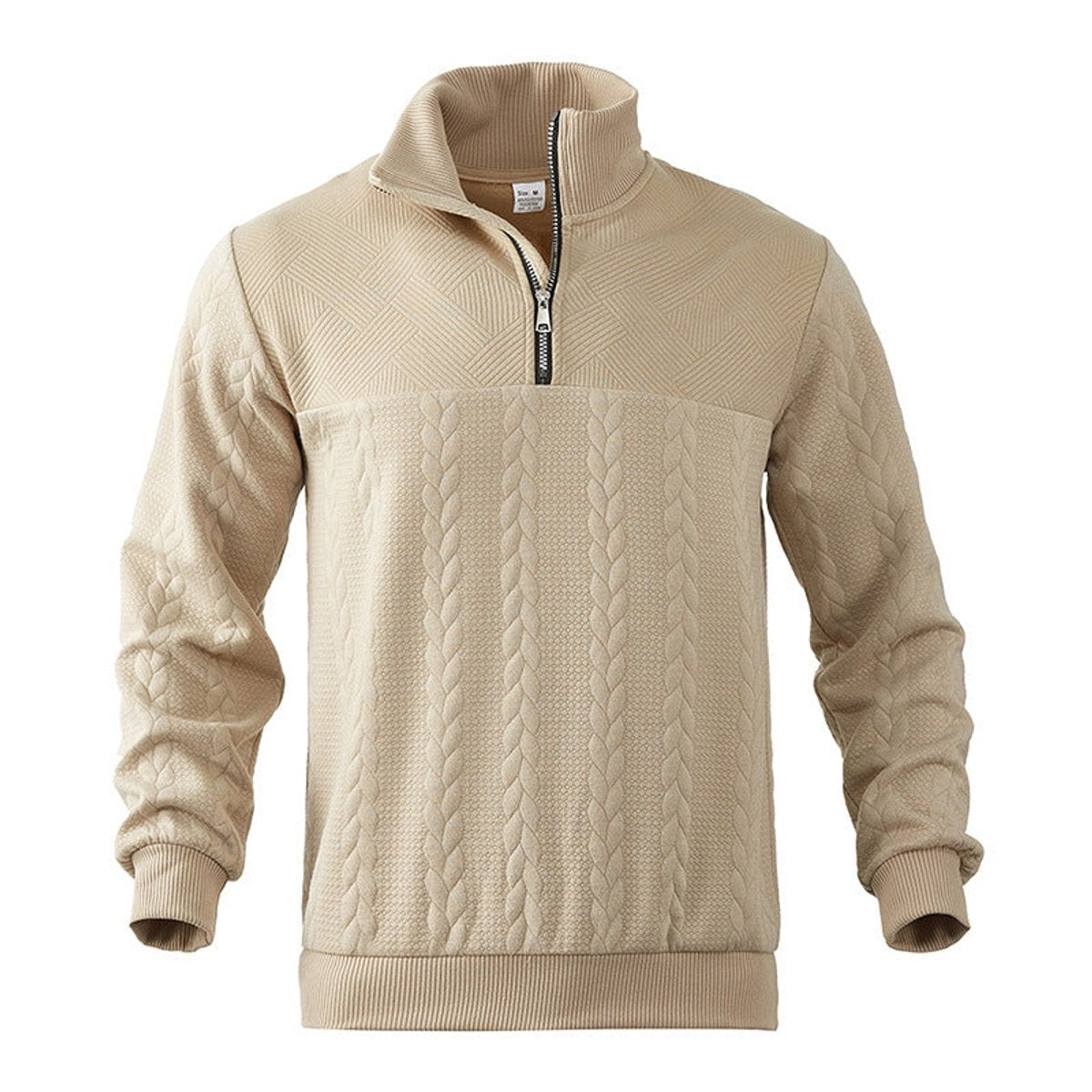 Men's Cable-Knit Quarter-Zip Pullover Mens Knit Sweater