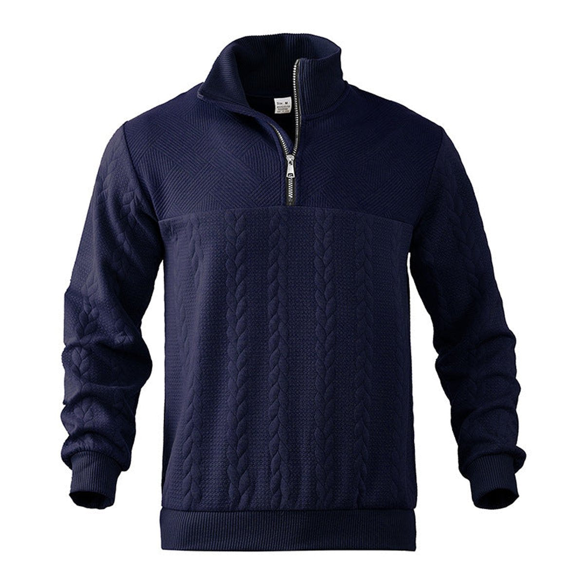 Men's Cable-Knit Quarter-Zip Pullover Mens Knit Sweater
