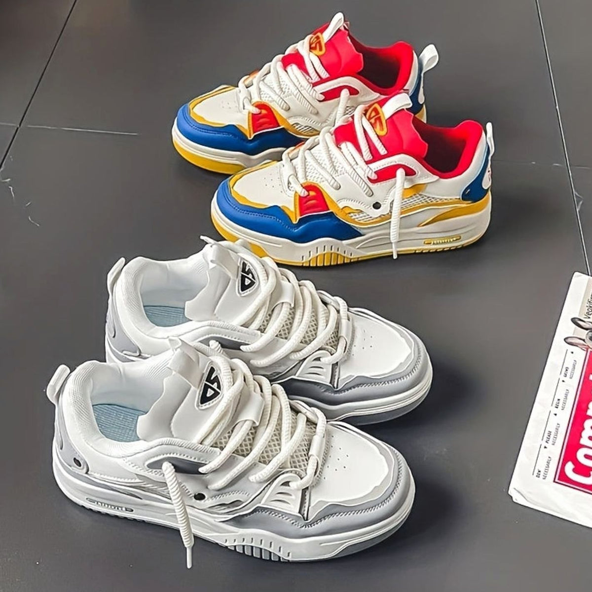 Men's Chunky Low-Top Lace-Up Fashion Trainers