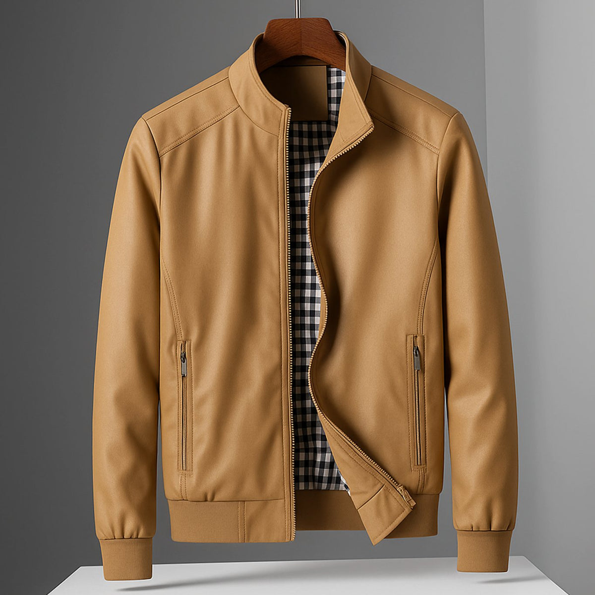 Men's Coats & Jackets Weather-Resistant Zip Bomber Jacket - Khaki