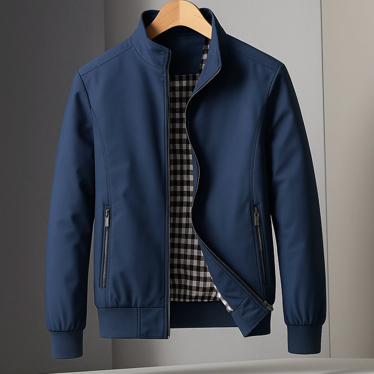 Men's Coats & Jackets Weather-Resistant Zip Bomber Jacket - Blue