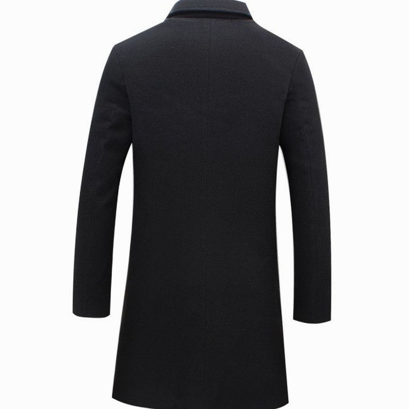 Men's Cold Weather Tailored Wool-Feel Long Trench Coat