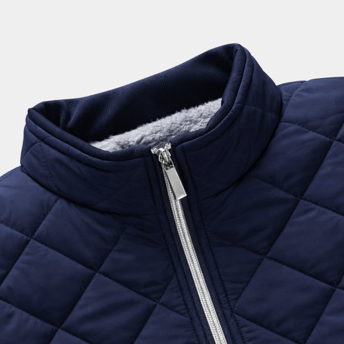Men's Diamond-Quilted Fleece-Lined Winter Jacket
