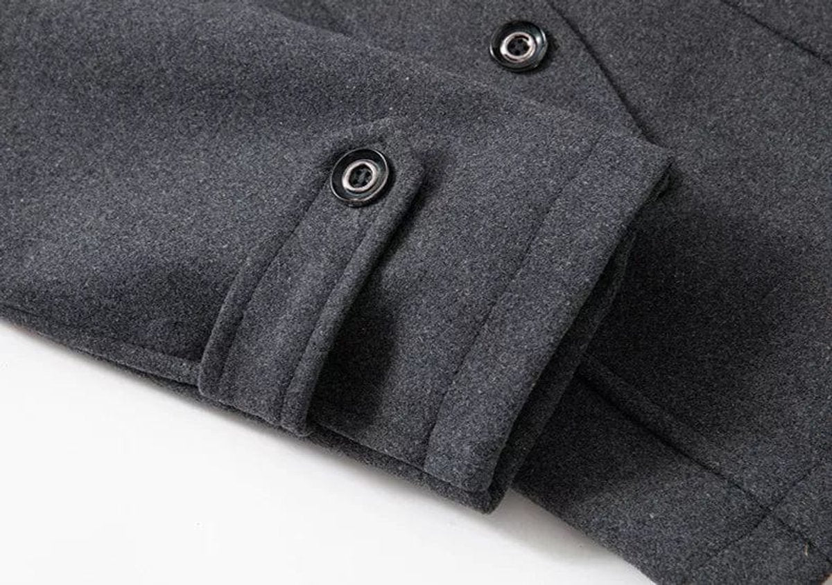 Men's Double-Collar Wool Blend Winter Coat Knit Insert