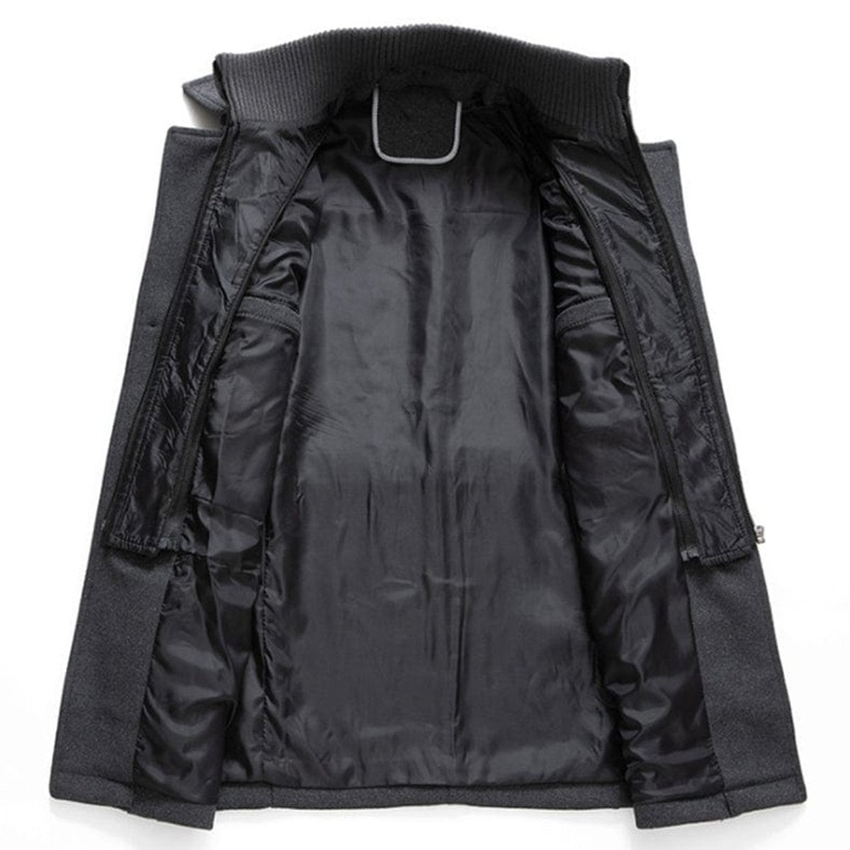 Men's Double-Collar Wool Blend Winter Coat Knit Insert