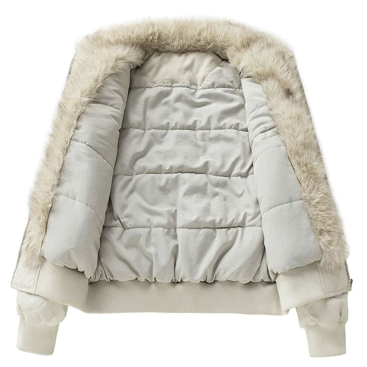 Men's Faux Fur Lined Bomber Winter Jacket