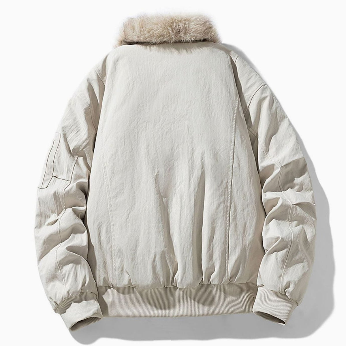 Men's Faux Fur Lined Bomber Winter Jacket
