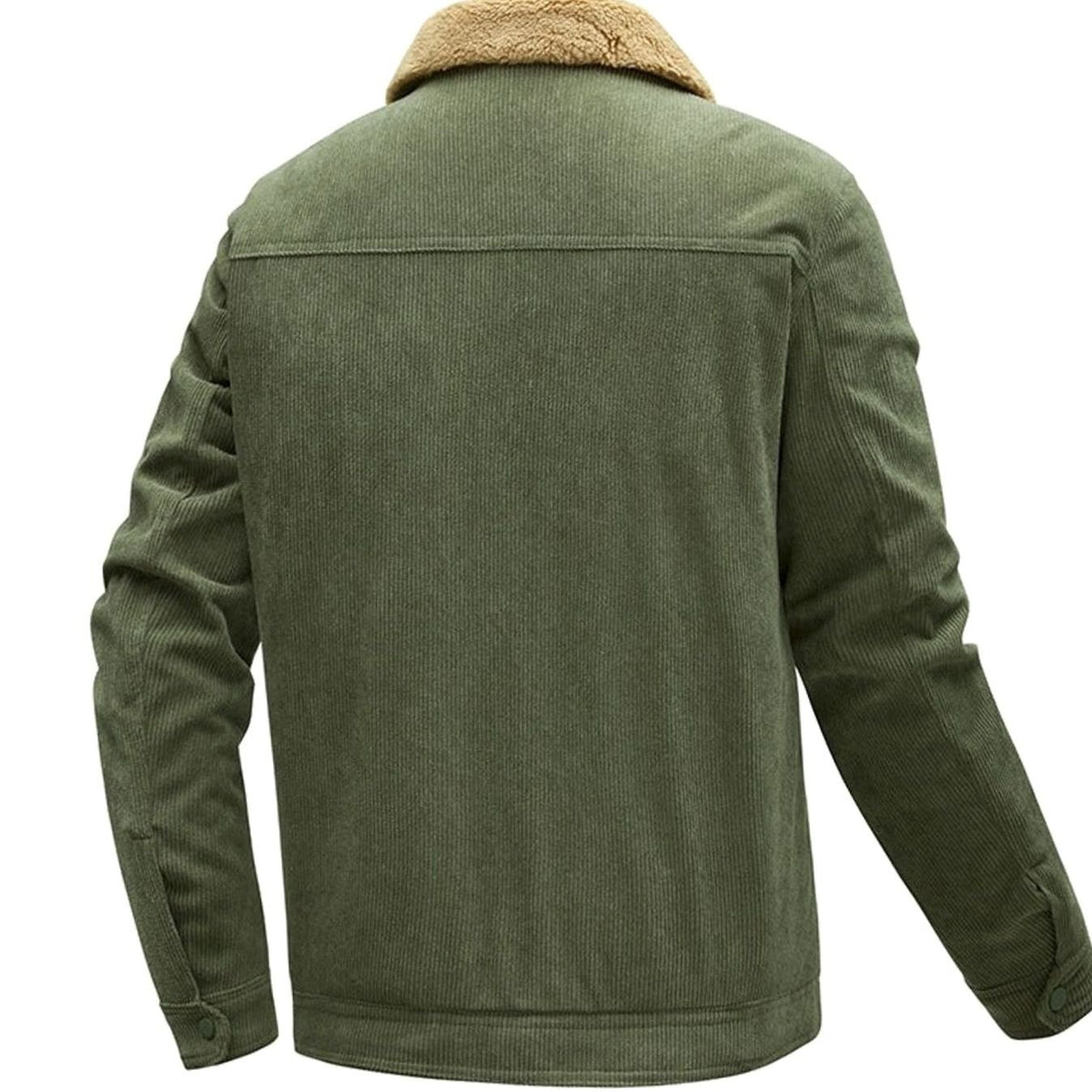 Men's Fleece-Lined Corduroy Button-Up Shirt Jacket