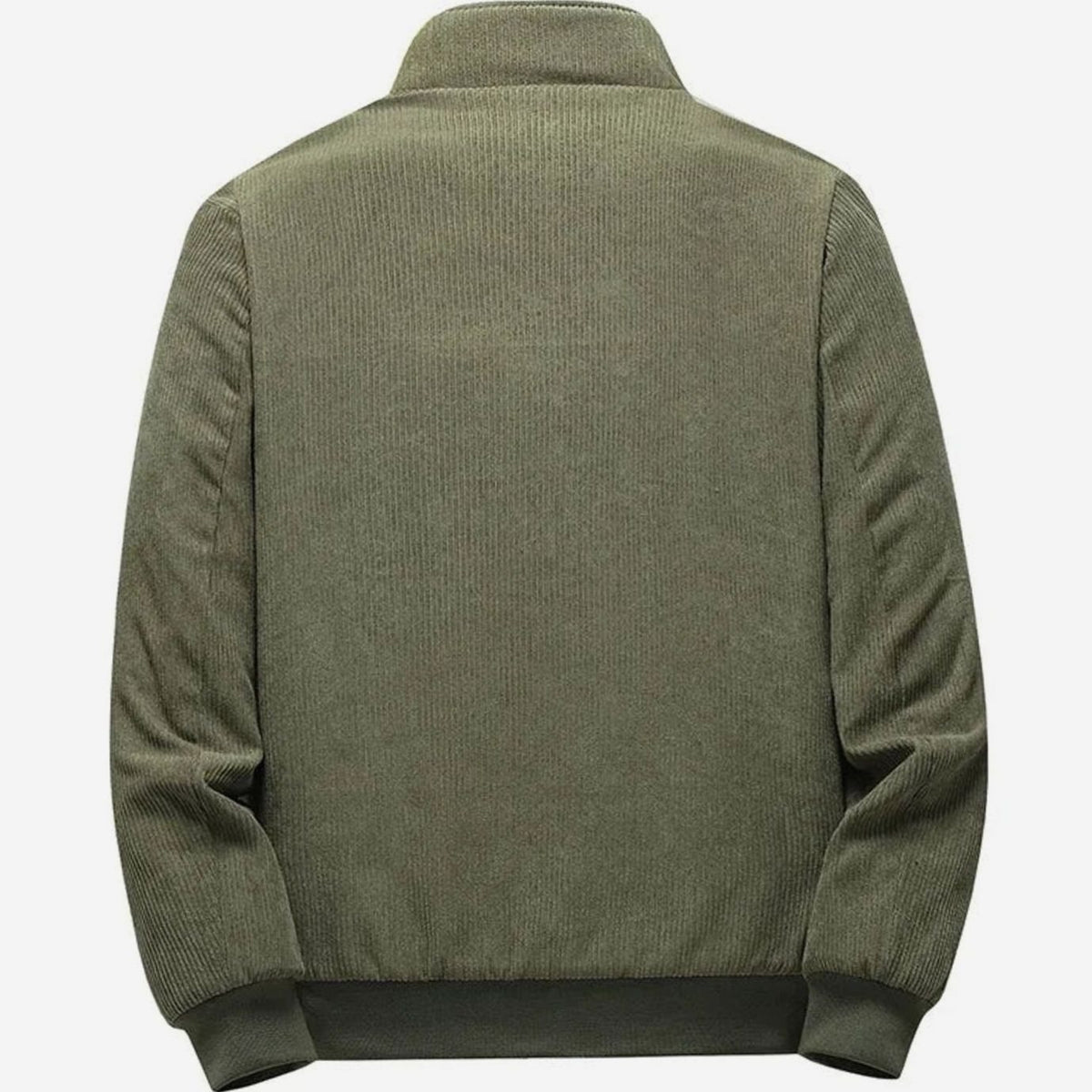 Men's Fleece-Lined Corduroy Zip-Up Bomber Jacket