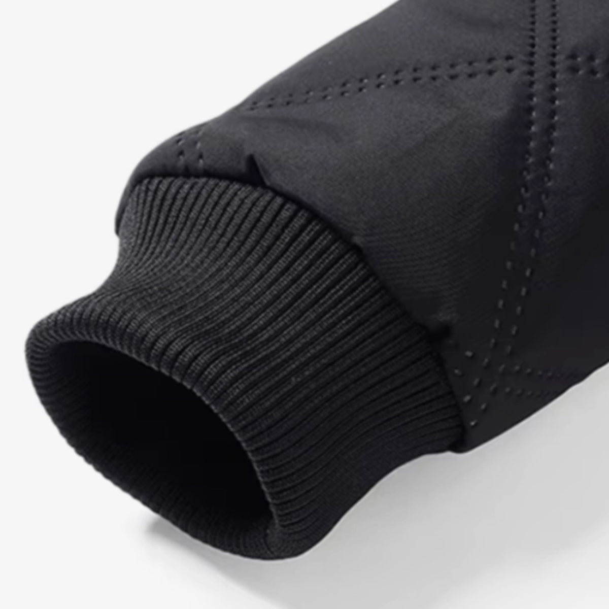 Men's Fleece-Lined Quilted Windproof Stand-Collar Bomber Jacket