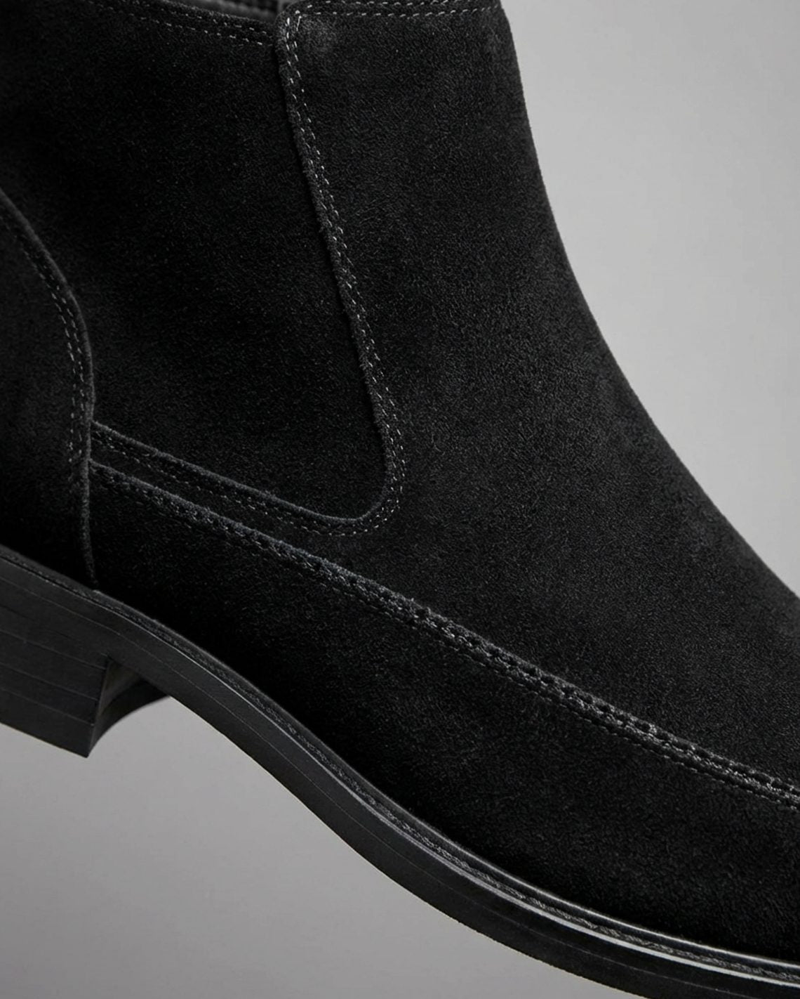 Men's Genuine Suede Chelsea Boots Plush-Lined