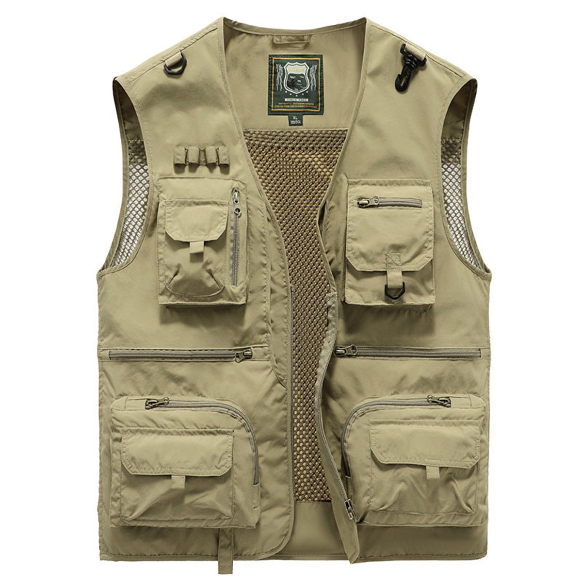 Mens Gilet Multi-Pocket Lightweight Outdoor Zip-Up Vest