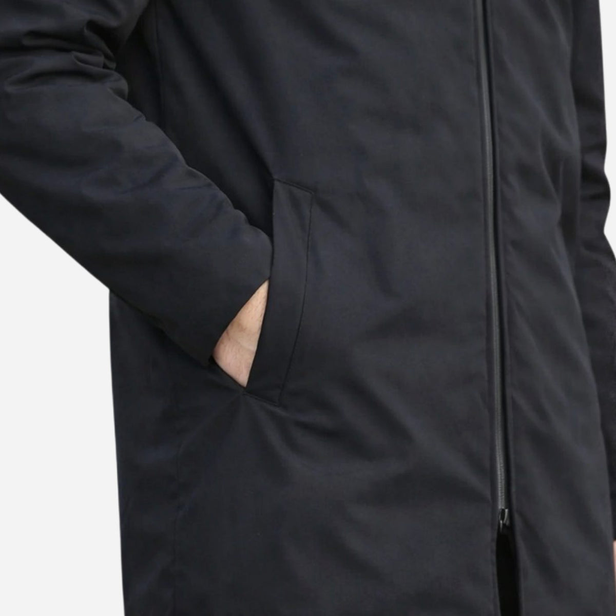 Men's Hooded Oversized Longline Quilted-Lined Winter Coat