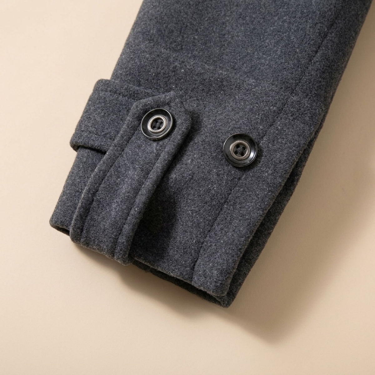 Men's Longline Heritage Wool Coat Button-Through Relaxed Fit