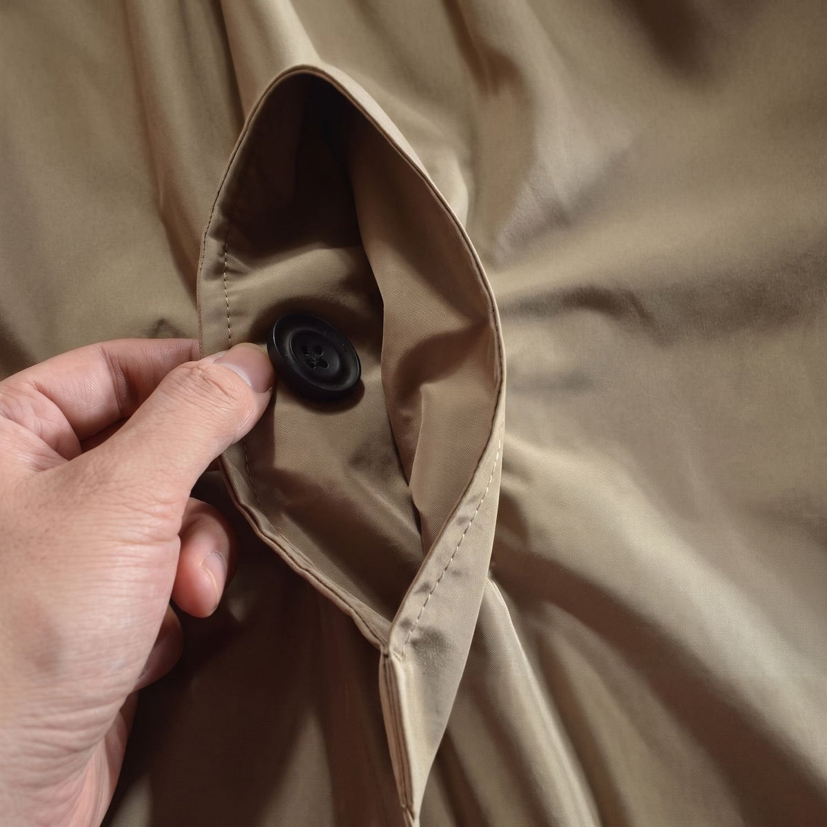 Men's Longline Quilted Button-Through Trench Coat